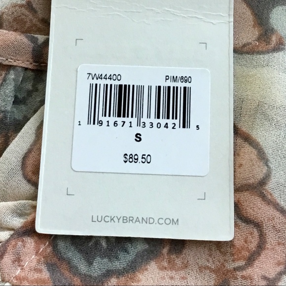 NWT Lucky Brand Pink Floral Blouse - Picture 3 of 4